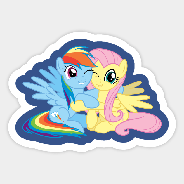 Fluttershy and Rainbow Dash - Flutterdash Sticker by Rutger_J